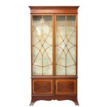 A mahogany inlaid cabinet,