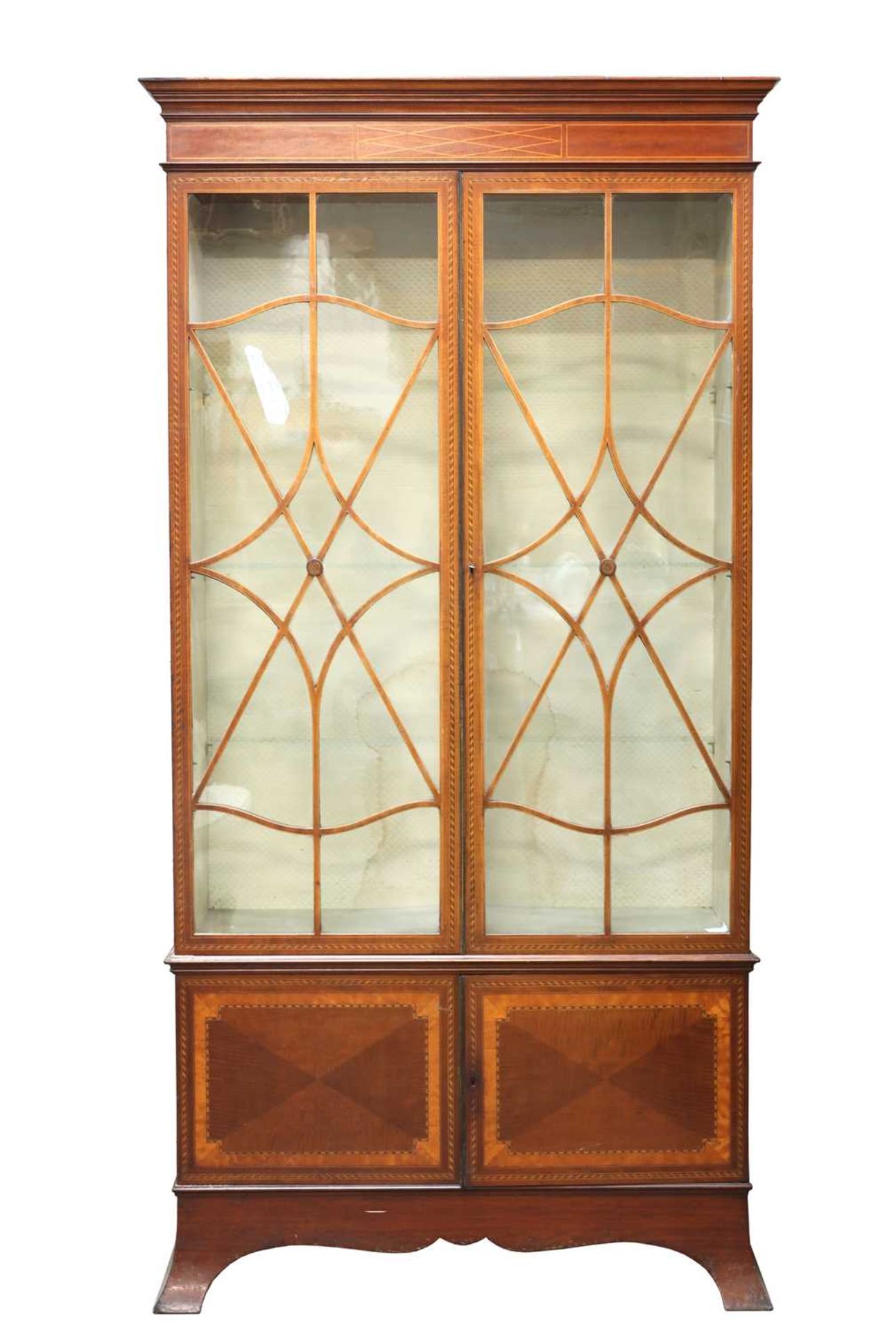 A mahogany inlaid cabinet,