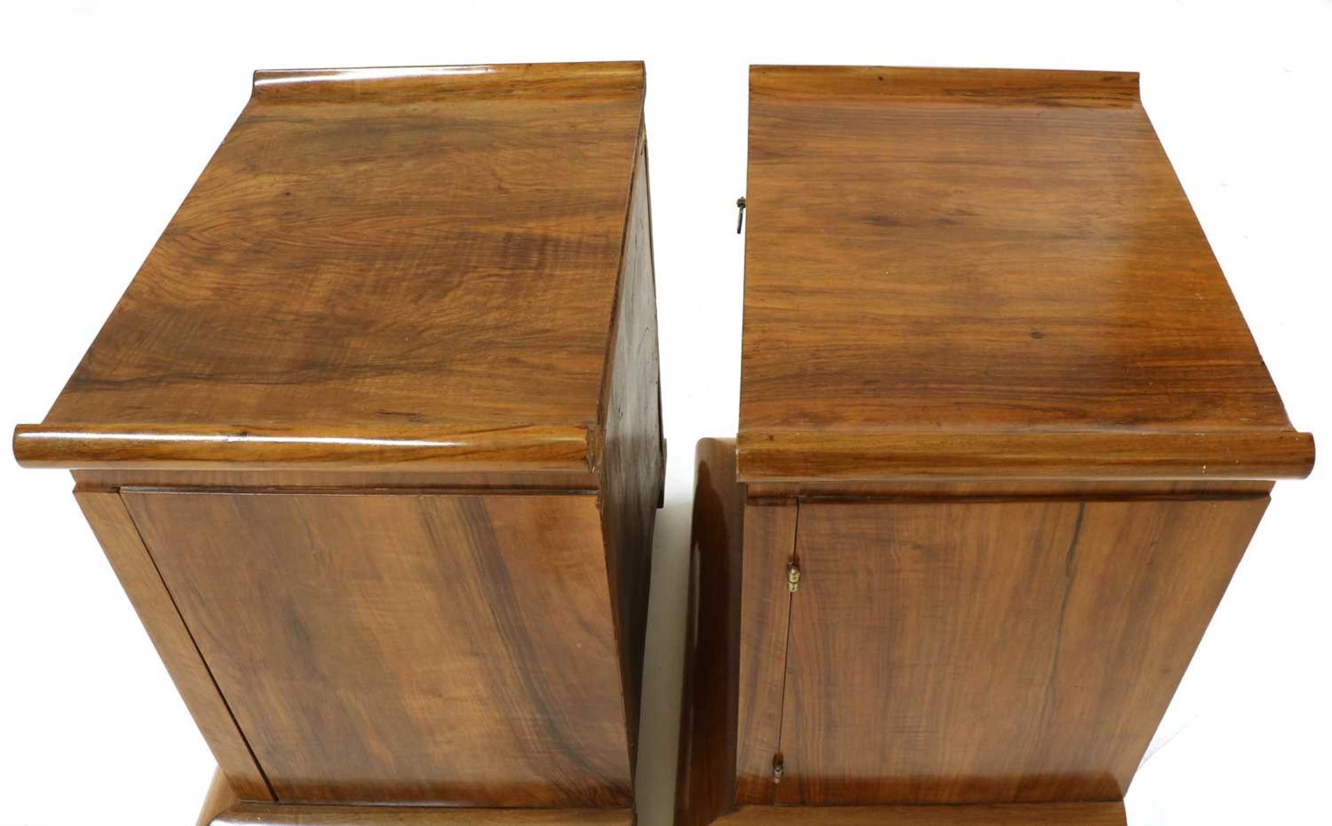 A pair of Art Deco walnut bedside cupboards, - Image 5 of 19