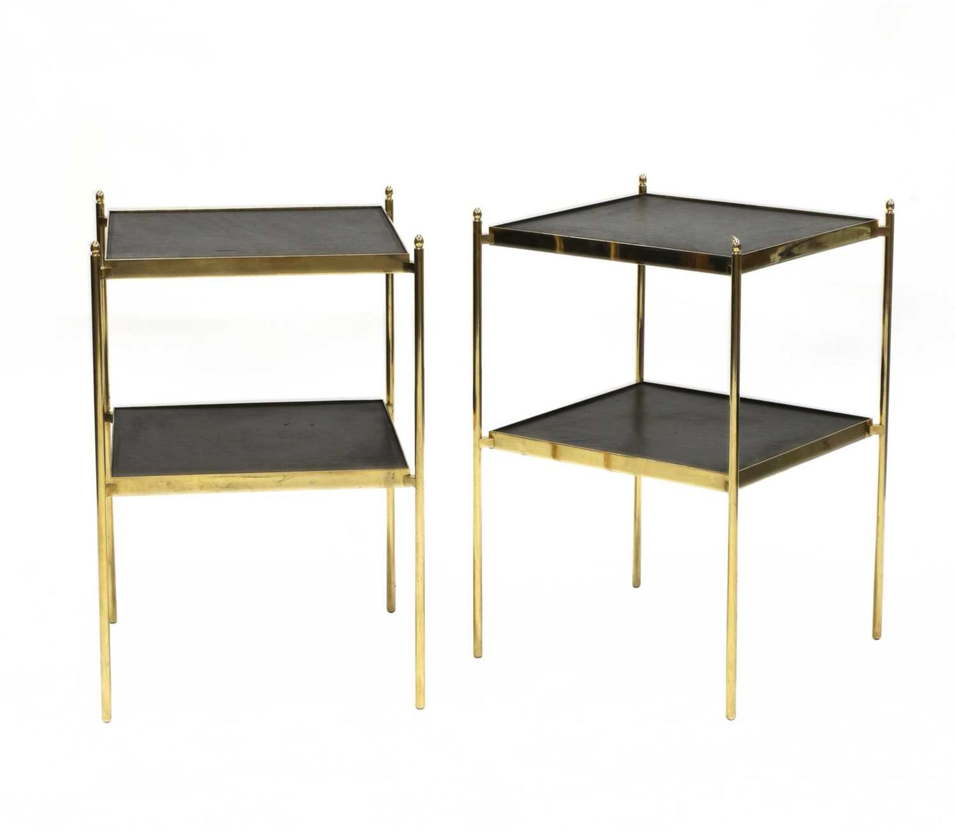 A pair of Scandinavian brass side tables, - Image 2 of 4