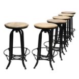 Six contemporary bar stools,