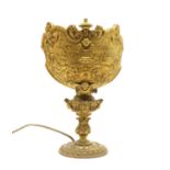 A Renaissance style gilt metal table lamp,