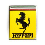 A modern enamel advertising sign, Ferrari