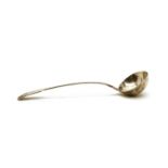 A Victorian silver fiddle thread and shell pattern ladle