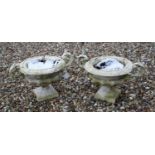 Pair of Victorian cast iron urns,