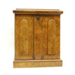 A small Victorian walnut table top cabinet of drawers