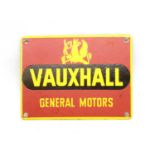 A modern enamel advertising sign, Vauxhall General Motors
