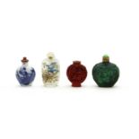 A collection of 4 snuff bottles,