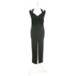 A Marie France Van Damme black v-neck halter-neck dress