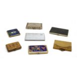 A collection of mixed metalware cigarette cases,