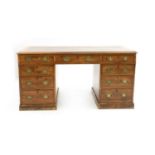 A 19th mahogany twin pedestal desk