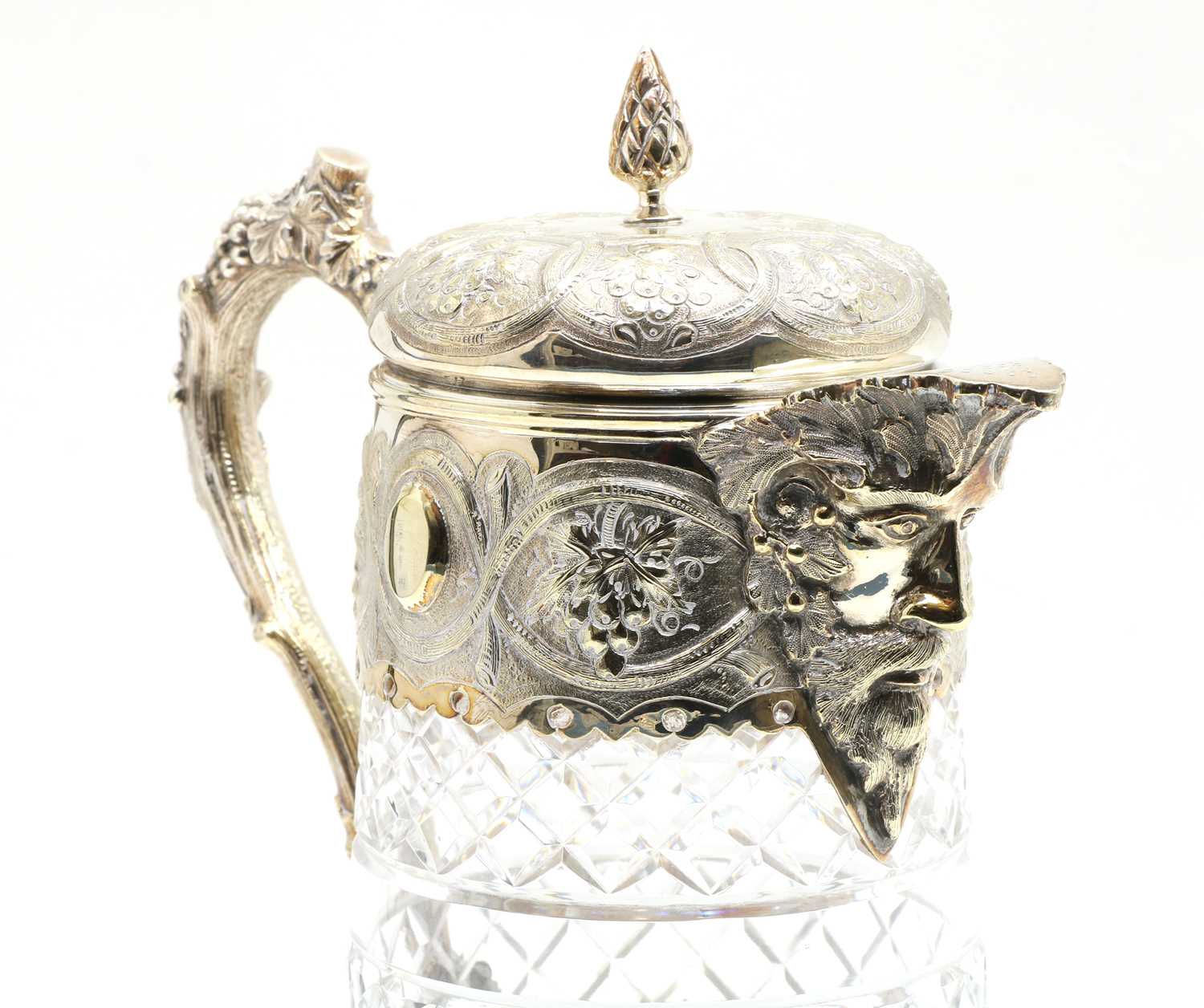 A good late Victorian silver plated and cut glass lemonade jug - Image 2 of 3