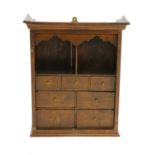 A 17th century and later hanging spice cabinet,