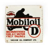 A modern enamel advertising sign, Mobiloil 'D'