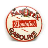 A modern enamel advertising sign, Kanotex Bondified Gasoline