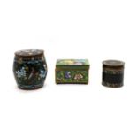 Three Chinese and Japanese cloisonne boxes late 19th century,