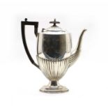 A Late Victorian silver pedestal coffee pot