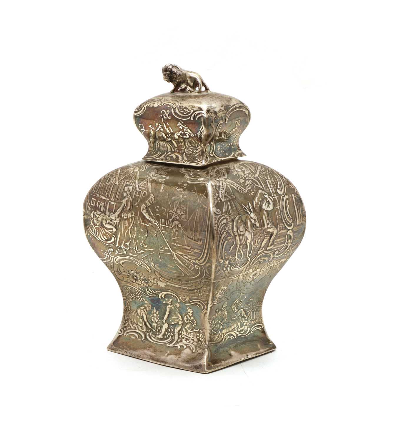 A Dutch silver tea caddy - Image 4 of 6