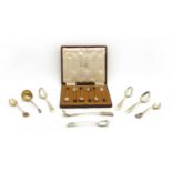 A cased set of 6 silver coffee spoons