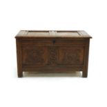 Small 17th century oak coffer,