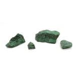 A quantity of malachite specimens,