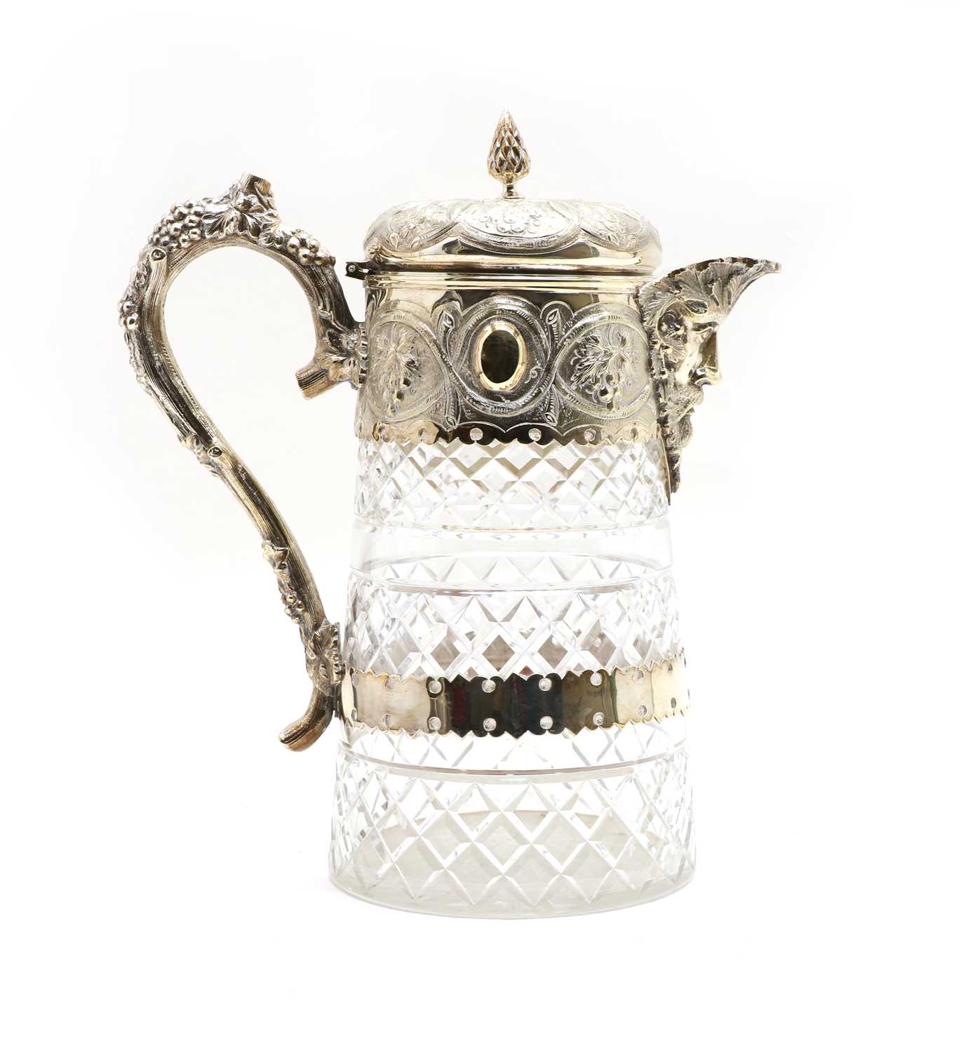 A good late Victorian silver plated and cut glass lemonade jug - Image 3 of 3