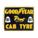 A modern enamel advertising sign, Goodyear Cab Tyre
