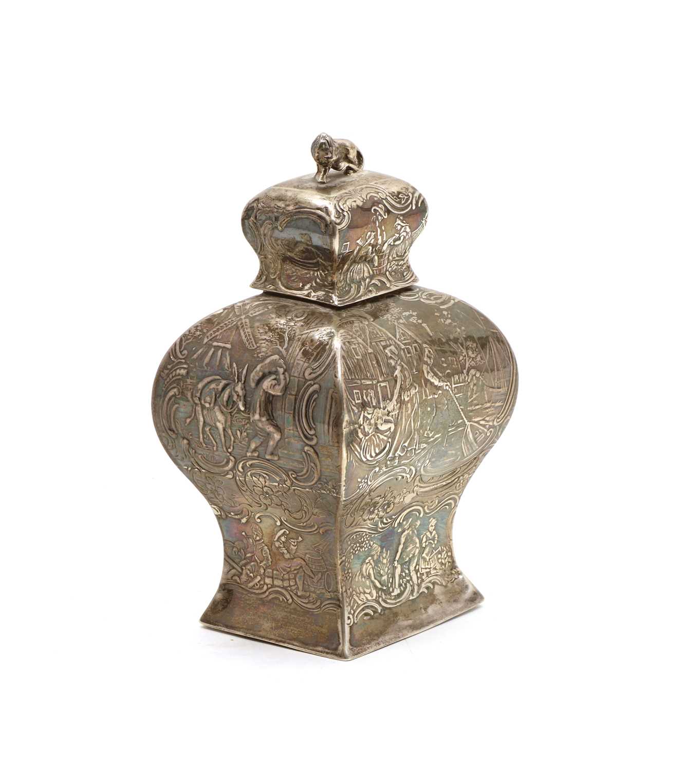 A Dutch silver tea caddy - Image 3 of 6