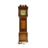 An early 19th century oak case longcase clock,