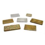 A collection of mixed metalware cigarette cases,