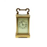 A cased late 19th century striking carriage clock,