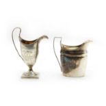 A George III silver cream jug and another (2)