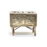 An antique Dutch silver miniature table c. 1890,