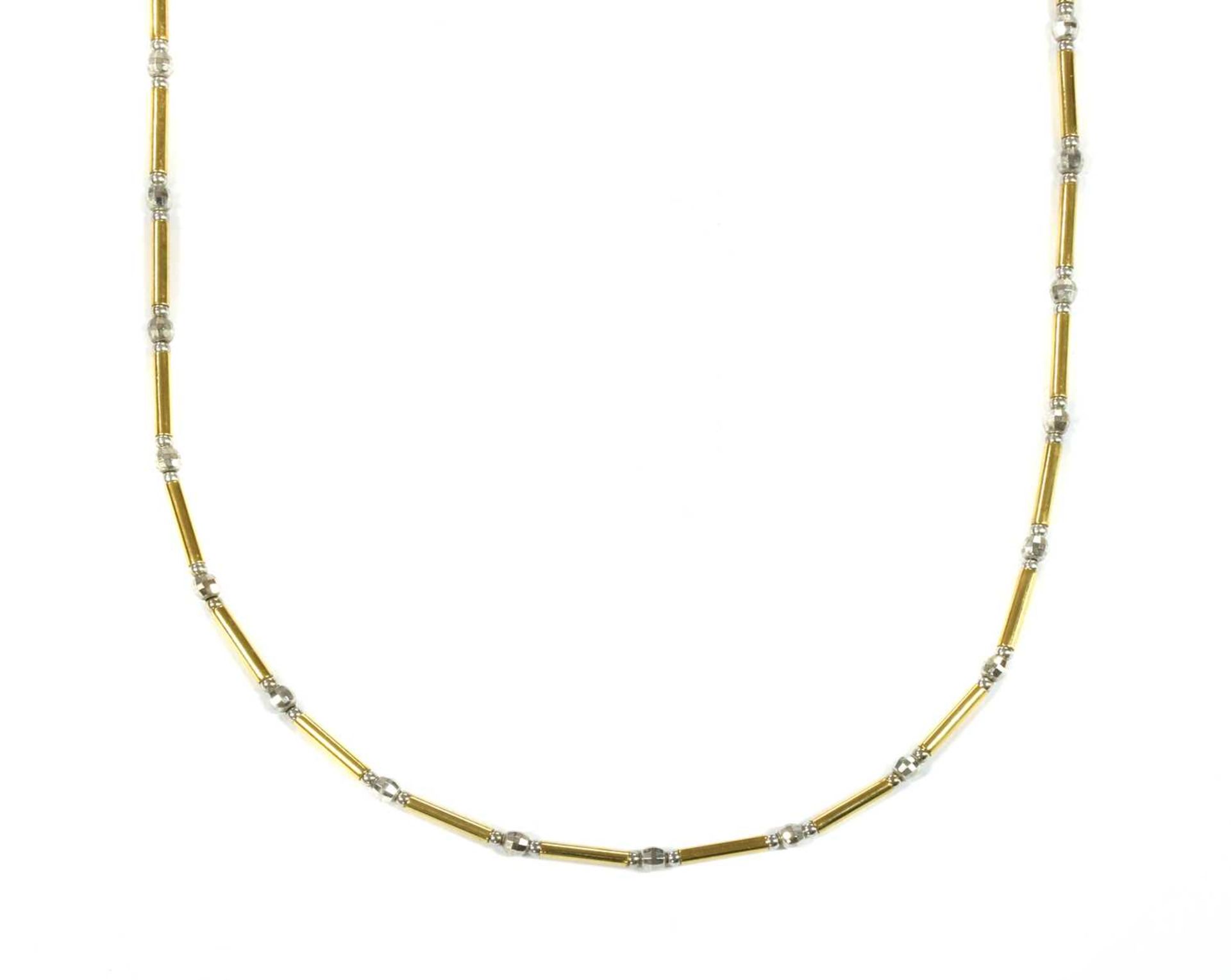 An 18ct yellow and white gold necklace,