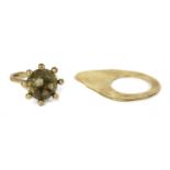 A 9ct gold single stone smoky quartz ring, c.1970,