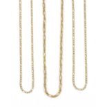 A 9ct gold hollow figaro link chain,