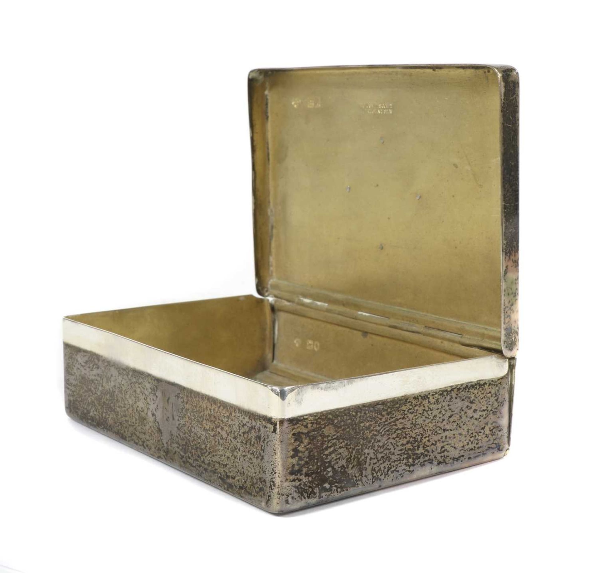 A sterling silver cigarette box, - Image 2 of 2