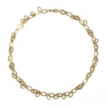 A 14ct gold fringe necklace,