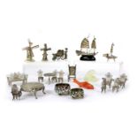 A quantity of silver miniatures,