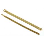 A 14ct gold flattened Byzantine link bracelet,