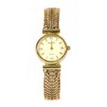 A ladies' 9ct gold Accurist quartz bracelet watch,