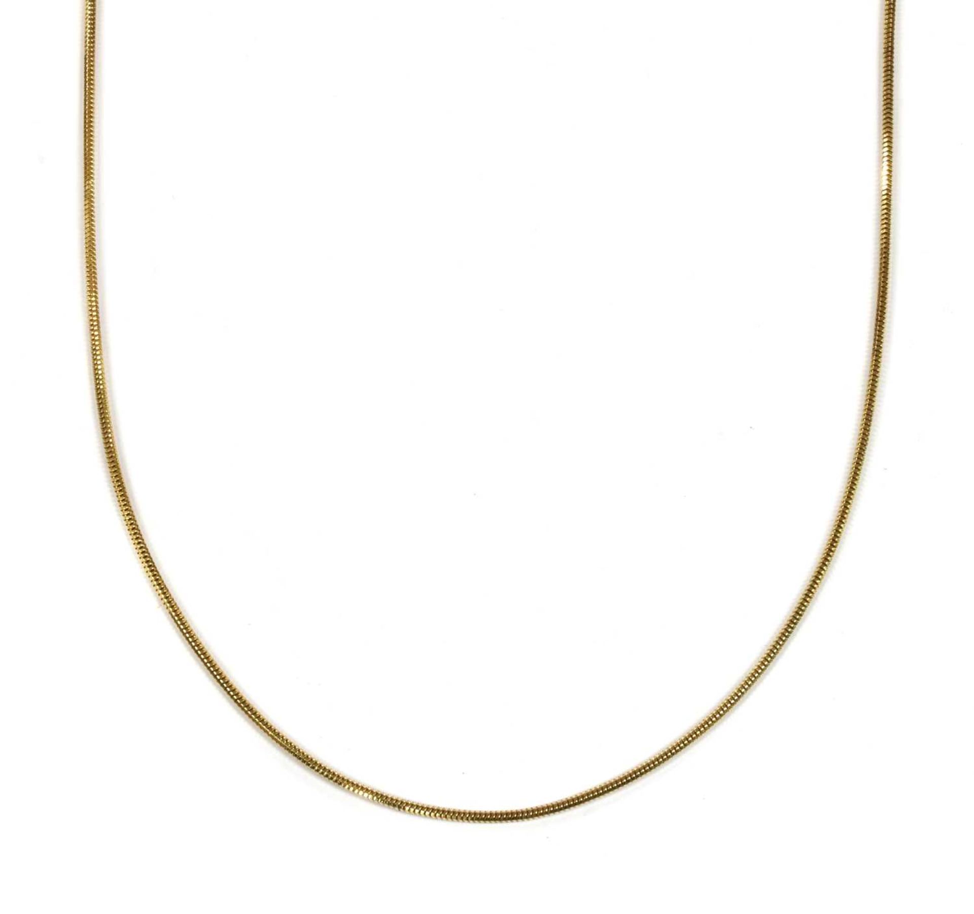 An 18ct gold snake chain,