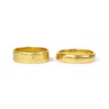 A 22ct gold 'D' section wedding ring,