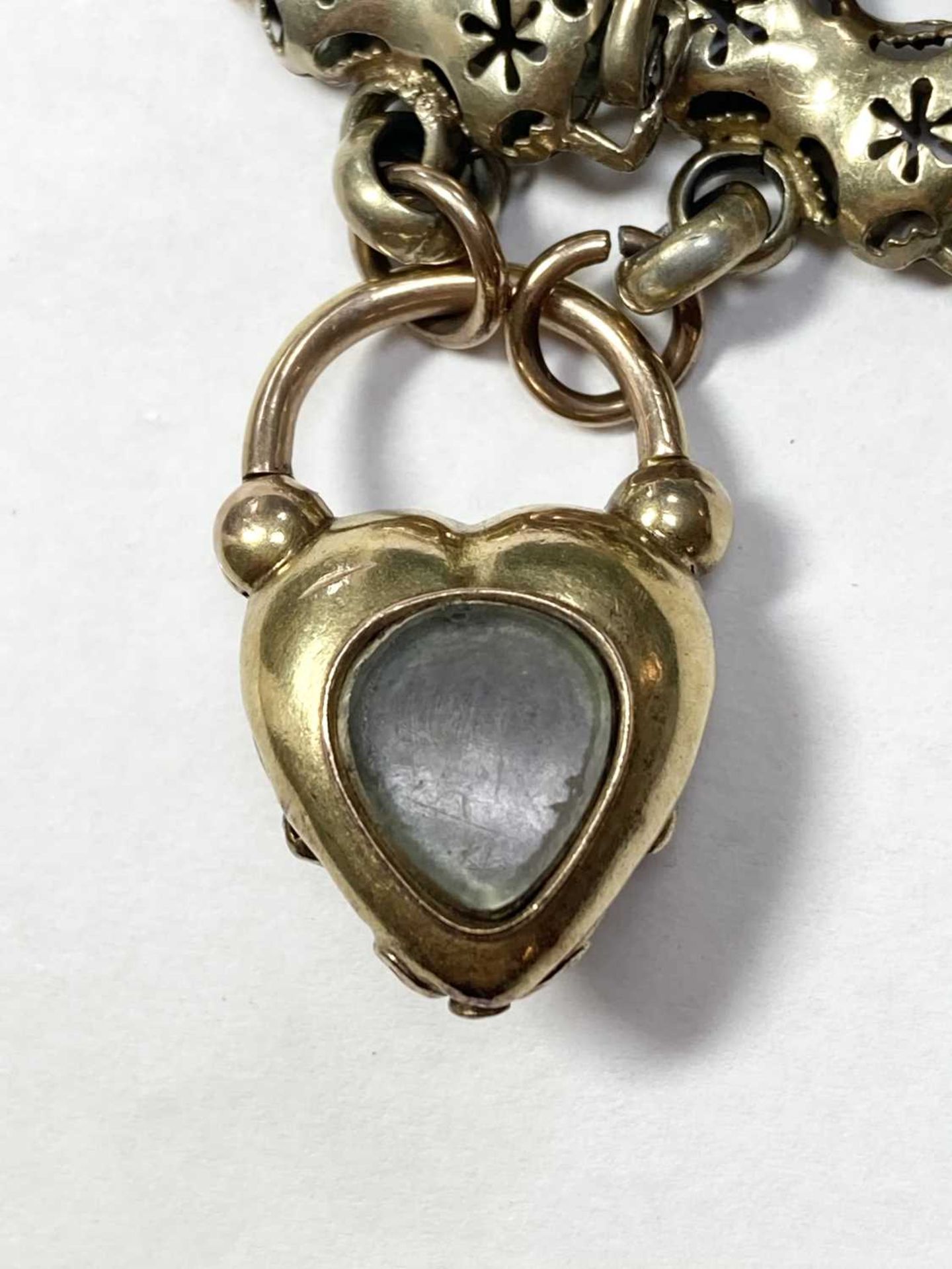 A Victorian gold heart shaped padlock clasp, - Image 4 of 4