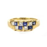 An 18ct gold sapphire and diamond ring,