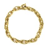 A 14ct gold hollow link bracelet,