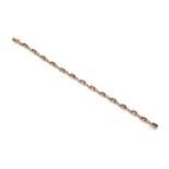 A 9ct gold amethyst and diamond bracelet,