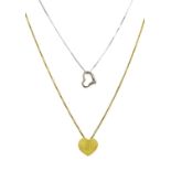 A 9ct gold heart shaped pendant,