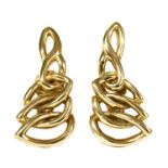 A pair of 9ct gold clip earrings,