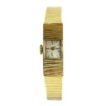 A ladies' 18ct gold mechanical bracelet watch, c.1960,